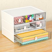 Bureau-organizer, stapelbare bureau-organizer met schuifladen, multifunctionele lade-organizer, box, make-up-organizer, bureau-organizer voor slaapkamer, badkamer, kantoor