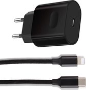 GaN USB C Adapter + USB C naar 8 PIN Kabel - 30W - 3 Meter - Snellader geschikt voor iPhone 14, iPad 2021 en ouder - USB C Oplader - Adapter USB C - USB C Lader