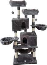 Krabpaal – katten krabpaal - Kattenhuis - 145cm hoog - Grijs