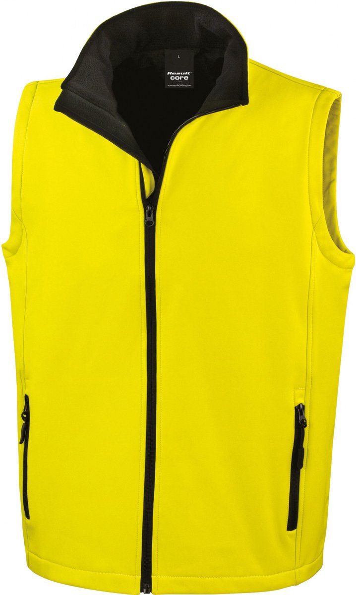 Result Printable Soft Shell Bodywarmer RT232 - Yellow/Black - XXL