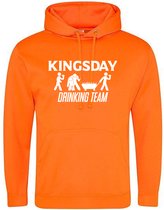 Kingsday Drinking Team Oranje Hoodie - bier - drank - koningsdag - nederland - holland - unisex - trui - sweater - capuchon