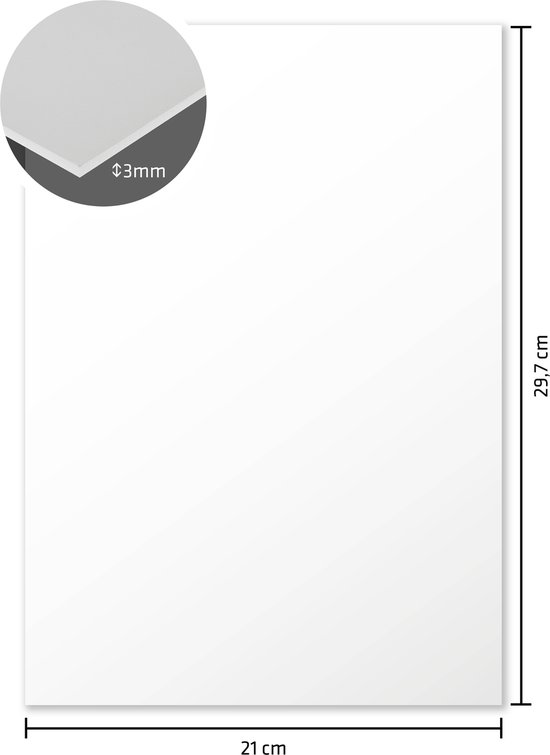 Carton mousse Kangaro - blanc - A4 - épaisseur 3 mm - papier mat recto verso - K-0073-004