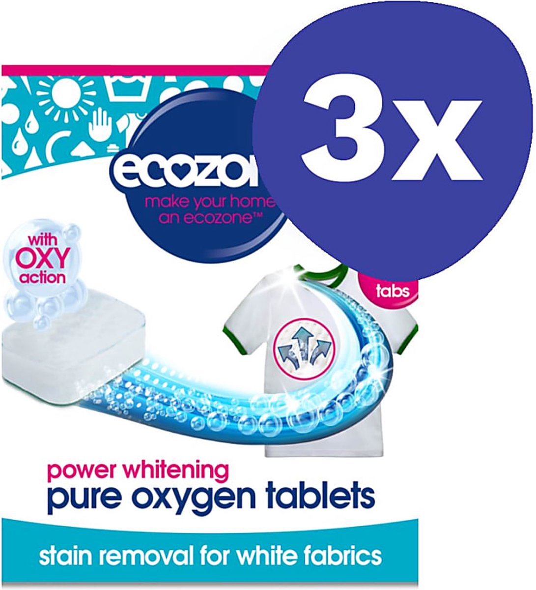 Goedkoopste Ecozone Pure Oxygen Whitener Vlekverwijderaar Tabletten Witte Was (3x 48 stuks