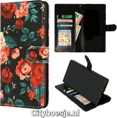 Cityhoesje.nl – Geschikt voor – Samsung-A15 – Bookcase Print- Bloemen Vintage