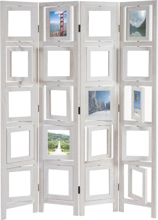 Cosmo Casa Écran de galerie de photos - Séparateur de pièce - Écran de confidentialité - Écran photo - 160x125 cm - Wit
