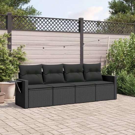 vidaXL-4-delige-Loungeset-met-kussens-poly-rattan-zwart