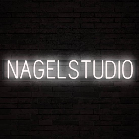NAGELSTUDIO - Lichtreclame Neon LED bord verlicht | SpellBrite | 101,92 x 16 cm | 6 Dimstanden & 8 Lichtanimaties | Reclamebord neon verlichting