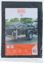 Black & Decker Bâche/bâche pour remorques - noir - imperméable - plastique 140 gr/ m2 - 160 x 250 cm