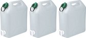 Jerrycan/watertank met kraantje - 3x - 15 liter - voor water - extra sterk kunststof - 23.5 x 11 x 30cm