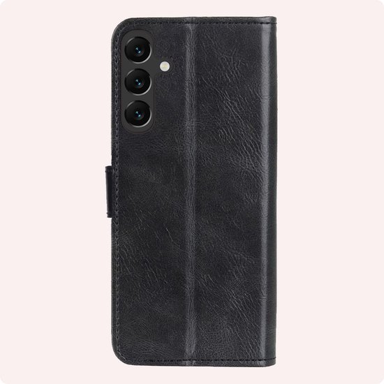 Étui adapté pour Samsung A35 Case Book Case Cover Flip Cover Wallet Bookcase - Zwart