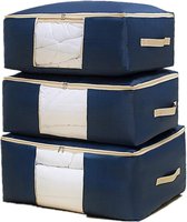 Opvouwbare stofdichte opbergtas, 3 stuks, diverse maten, Oxford organizer, zachte ritssluiting, vensteropbergtas voor het opbergen van kleding, dekbedden, beddengoed