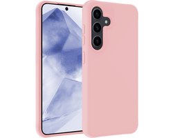 Hoesje - Geschikt voor Samsung Galaxy A55 - Sterk & Shockproof - Siliconen Case - Hoes Cover - Telefoonhoes - Lichtroze