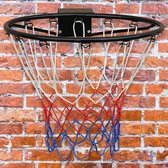 Panier de basket robuste de taille professionnelle (45 cm), filet d'anneau de basket et supports muraux, adapté aux adultes et aux enfants, intérieur et extérieur, noir