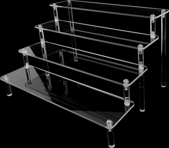 Display Standaard Acryl displaystandaard, 4 niveaus acryl display, standaard, transparant ...
