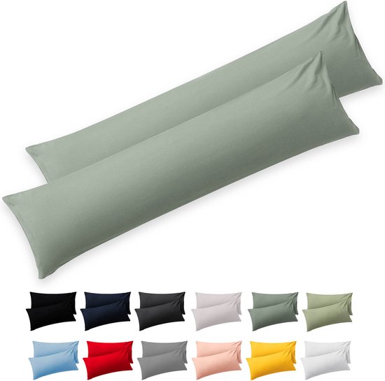 Blumtal - Set Van 2 Kussenslopen - Superzachte Premium Jersey Kussenhoes - 100% Katoen - 40 x 145 cm - Mintgroen