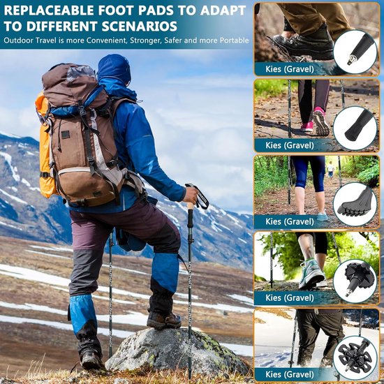 2 Stuks Wandelstokken, Inklapbaar, Telescopische Trekkingstokken Walking Stokken Bergbeklimmen 2 Stuks Wandelstokken, Inklapbaar, Telescopische Trekkingstokken Walking Stokken Bergbeklimmen