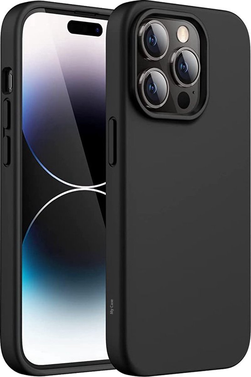 My Case Siliconen Hoesje iPhone 14 Pro Zwart