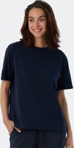 SCHIESSER Mix+Relax T-shirt - dames shirt korte mouwen donkerblauw - Maat: 44