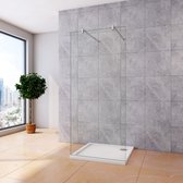 Inloopdouche 67,7x200cm + met 2 F-vorm: 90cm Stabilisatiestangen,8mm nano-veiligheidsglas