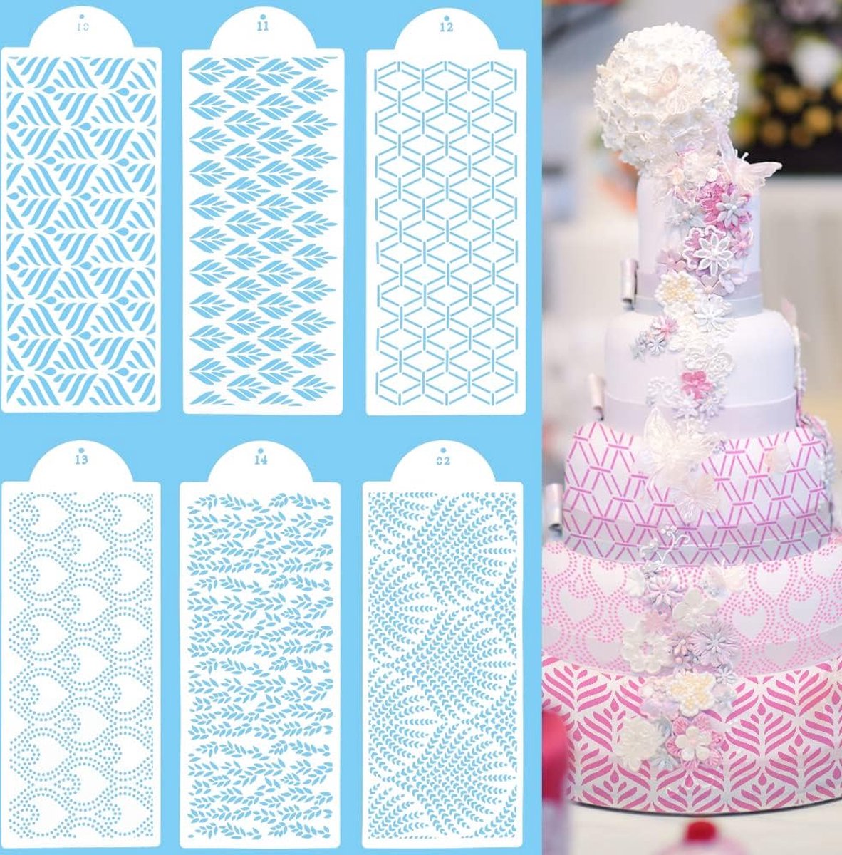 GORGECRAFT Rozensjablonen 30 x 30 cm Bloemenknop Bladeren Patroon Grote Herbruikbare Plastic Vierkante Stencils Teken voor Schilderen op Houten Muur Scrapbook Kaart Vloer Tekening DIY Decor Ambachten
