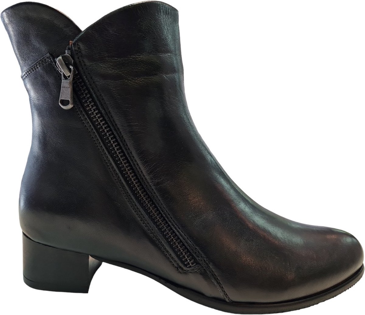 EVERYBODY Barocoria Enkellaarsjes - Enkelboots met rits - Dames - Zwart - Maat 37