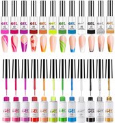 UV/LED Gel nagellak - Stripers 12x8 ml uv/led gellak flesjes - 12 UV/LED Gel Liner Set - nageldroger - nepnagels - uvled lamp - Gelnagels - UV/LED Gel nagellak - Hoge Pigment