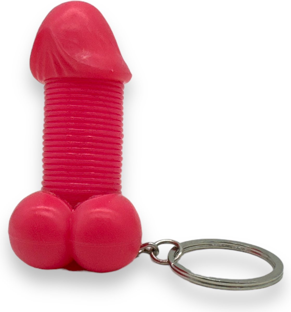 Humoristische Stretch Penis Sleutelhanger – Flexibele Gadget in Felle Roze Kleur