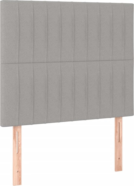 vidaXL Cadre de lit avec tête de lit Tissu Gris clair 120x200 cm - Cadre de lit avec tête de lit - Encadrements de lit avec têtes de lit - Lit - Meubles de couchage