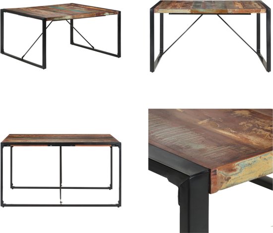 vidaXL Eettafel 140x140x75 cm massief gerecycled hout - Eettafel - Eettafels - Eetkamertafel - Eetkamertafels