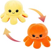 Octopus Mood Pluche Knuffel (Oranje/Geel) 15 cm {Inktvis Verwisselbaar Emotie knuffel - Fidget Toys Surprise - TikTok Cadeau inkt vis - Simple Dimple - Speelgoed Jongens Meisjes Kinderen}