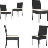 vidaXL Tuinstoelen 2 st poly rattan zwart - Buitenstoel - Buitenstoelen - Tuinstoel - Tuinstoelen