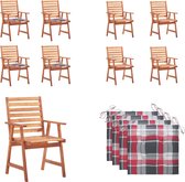 vidaXL Chaises de jardin 4 pcs avec coussins Bois d'acacia massif - Chaise de jardin - Chaises de jardin - Chaise de Jardin - Chaises de Jardin