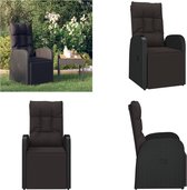 vidaXL Chaise de jardin réglable avec kussen Polyrotin Noir - Chaise d'assise - Chaises d'assise - Chaise - Chaises