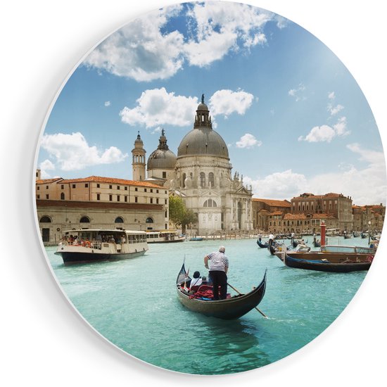 Artaza Muurcirkel - Basiliek San Marco in Venetië op het Water - Wandcirkel - Rond Schilderij