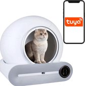 Bol.com Dokx Zelfreinigende kattenbak - Automatische kattenbak - 65 L - Incl. App - Incl. vuilniszakken - Wit. aanbieding