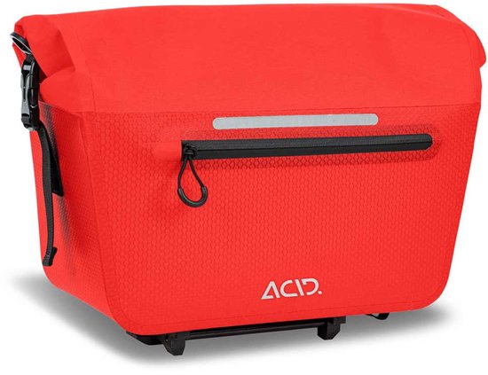 ACID Fietstas PRO RILink - Waterafstotend - Schouderriem - PVC-vrij - TPU - Inhoud. 14L - Rood/Zwart van ACID — afbeelding 4