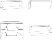 vidaXL Salontafel 120x60x45 cm roestvrij staal en glas zilverkleurig - Theetafel - Theetafels - Theetafeltje - Theetafeltjes