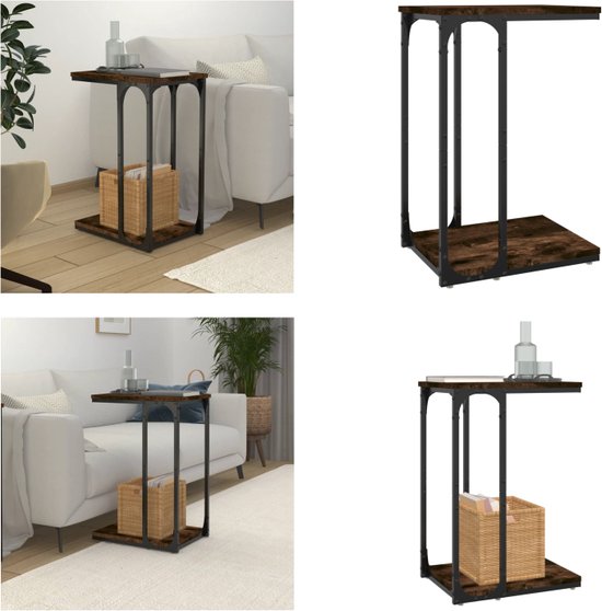 vidaXL Bijzettafel 50x50x35 cm bewerkt hout wit