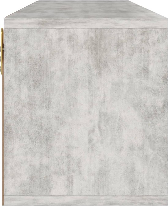 Mobile TV In Legno Multistrato Cemento Look 88.5x27.5x30.5cm | 2 Ante E Scaffale | VidaXL - Foto 7