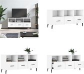 vidaXL Tv-meubel 102x36x50 cm bewerkt hout wit - Tv-meubel - Tv-meubelen - Tv Kast - Opbergkast
