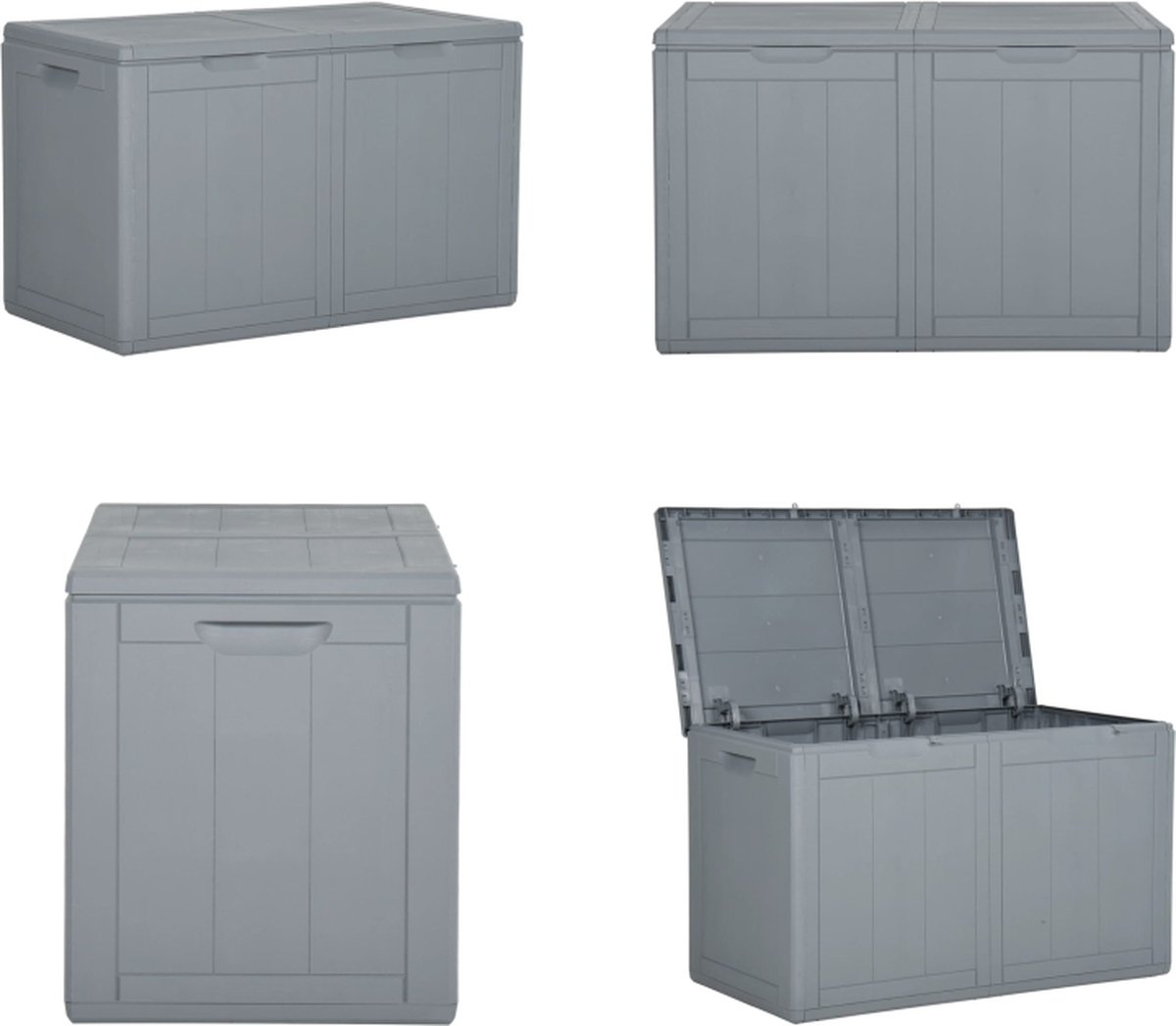 vidaXL Tuinbox 90 L PP rattan zwart vidaXL Tuinbox 90 L PP rattan zwart