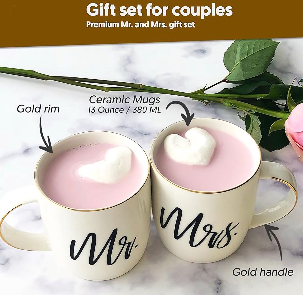 Mr En Mrs Mokken, Valentijn Cadeautje - Uniek Huwelijksgeschenk Voor Het Paar - Geschenken Voor Verloving - Jubileum - Zijn En Haar - Bruid En Bruidegom - Valentines En Kerstcadeaus Voor Paren - Set Van 2 Koffiemokken — cadeau in Koken & Dineren - foto 5