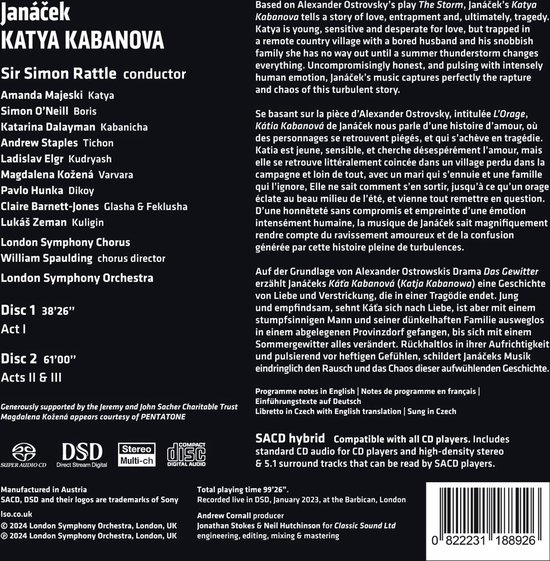 London Symphony Orchestra, Sir Simon Rattle - Janacek: Katya Kabanova (2 SACD)