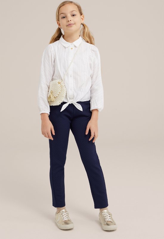 WE Fashion Meisjes blouse met broderie anglaise