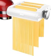 Pasta-opzetstuk voor blender, pastamachine, accessoires, 3-in-1 set pastamperzetstuk, spaghettisnijder, fettuccinesnijder, pastaset, accessoires met pastaroller