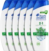 Bol.com Head & Shoulders Menthol Fresh 2-in-1 - Anti-Roos Shampoo - Verfrissende Mentholgeur - Voordeelverpakking 6 x 400 ml aanbieding