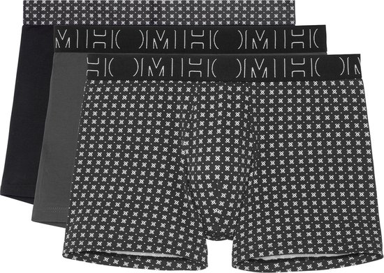 Hom Lange short - 3 Pack T011 Black/Grey - maat S (S) - Heren Volwassenen - Katoen/elastaan- 405767-T011-S