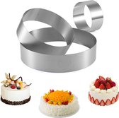 Ronde taartringen, set van roestvrij staal, ronde dessertringen, taartring, bakken, schimmel, cakeset, geschikt voor gebak, desserts, mousecake, taartring, hoogte 4,5 cm, diameter 10/15/20 cm, 3 stuks