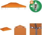 vidaXL Vervangend tentdoek prieel 310 g/m² 3x4 m oranje Partytent Inclusief Reiniger