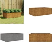 vidaXL-Plantenbak-verhoogd-120x80x40-cm-cortenstaal - Verhoogde Plantenbak - Verhoogde Plantenbakken - Plantenbak - Bloembak